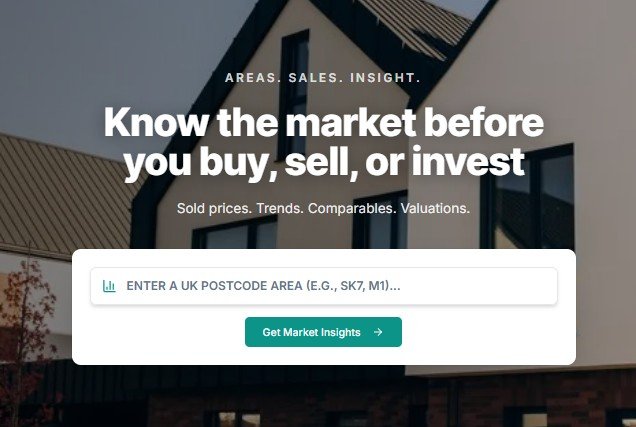 Introducing Area IQ: The Smarter Way to Research UK Property Before You Buy, Sell, or Invest - Area IQ, UK property research, HM Land Registry sold prices, postcode house prices, property comparables, UK property dashboard, sold price map, property valuation estimator